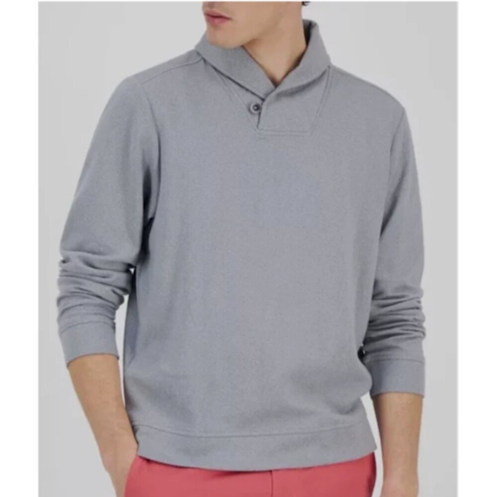Tommy Bahama Deer Harbor Shawl Collar Pullover Men's Sweater Cave Grey Size XL